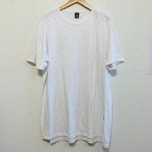 Henry & William New York Womens 3XL White T-Shirt Crew Neck Front Holes